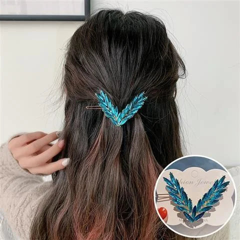 Luxus Glänzende Kristall Haar Clip Für Frauen Koreanische V Form Schnalle Haarnadeln Mädchen Haar Zubehör Headwear Mode Ornamente Geschenk