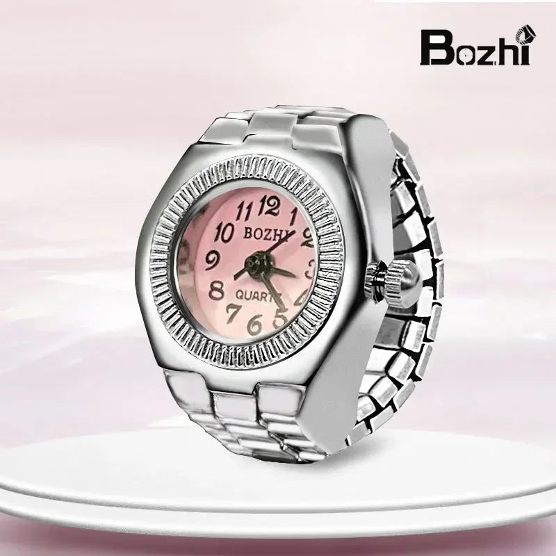 Vintage Punk Quarz Fingeruhr Ring für Frauen Männer Paar Ringe Digitale Uhren Elastische Dehnbare Finger Band Ring Schmuck Uhr