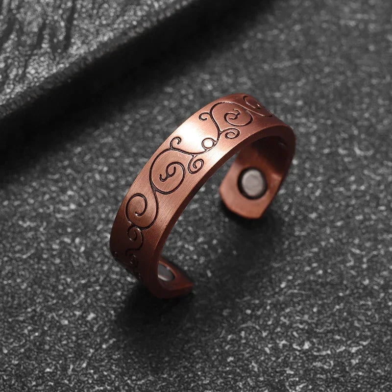 Unregelmäßiger konkaver und konvexer Kupfer ring Magnetische Energie Behandlung Gelenks chmerz ring geeignet für Frauen und Männer Schmuck