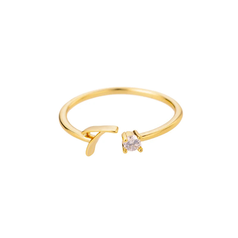 A-Z-Anfangsringe für Frauen, offen, verstellbar, Edelstahl, Ehering, 2025, Trend, Goldfarbe, Paar-Schmuck, Accessoires, Geschenk