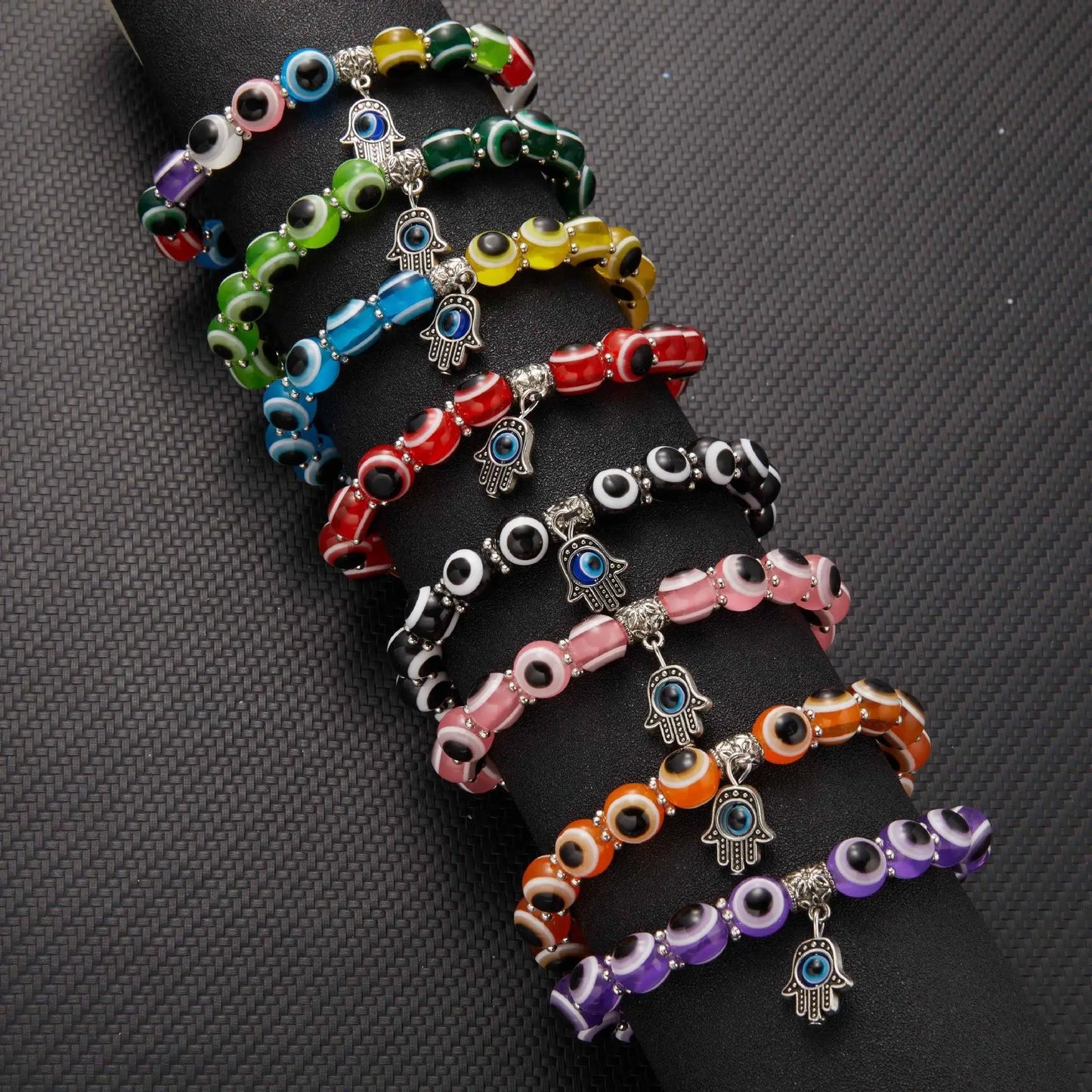 Türkische Lucky Evil Eye Armbänder für Damen und Herren, handgefertigtes Blue Eye Palm Armband, bringen Sie Glück, friedlicher Charm-Armband-Schmuck