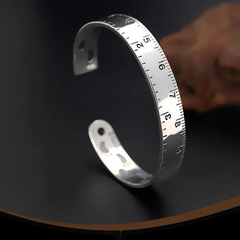 Neue Mode Persönlichkeit Lineal Armbänder 925 Sterling Silber Schmuck Kreative Fußabdruck Römische Ziffer Öffnung Armreifen TYB120