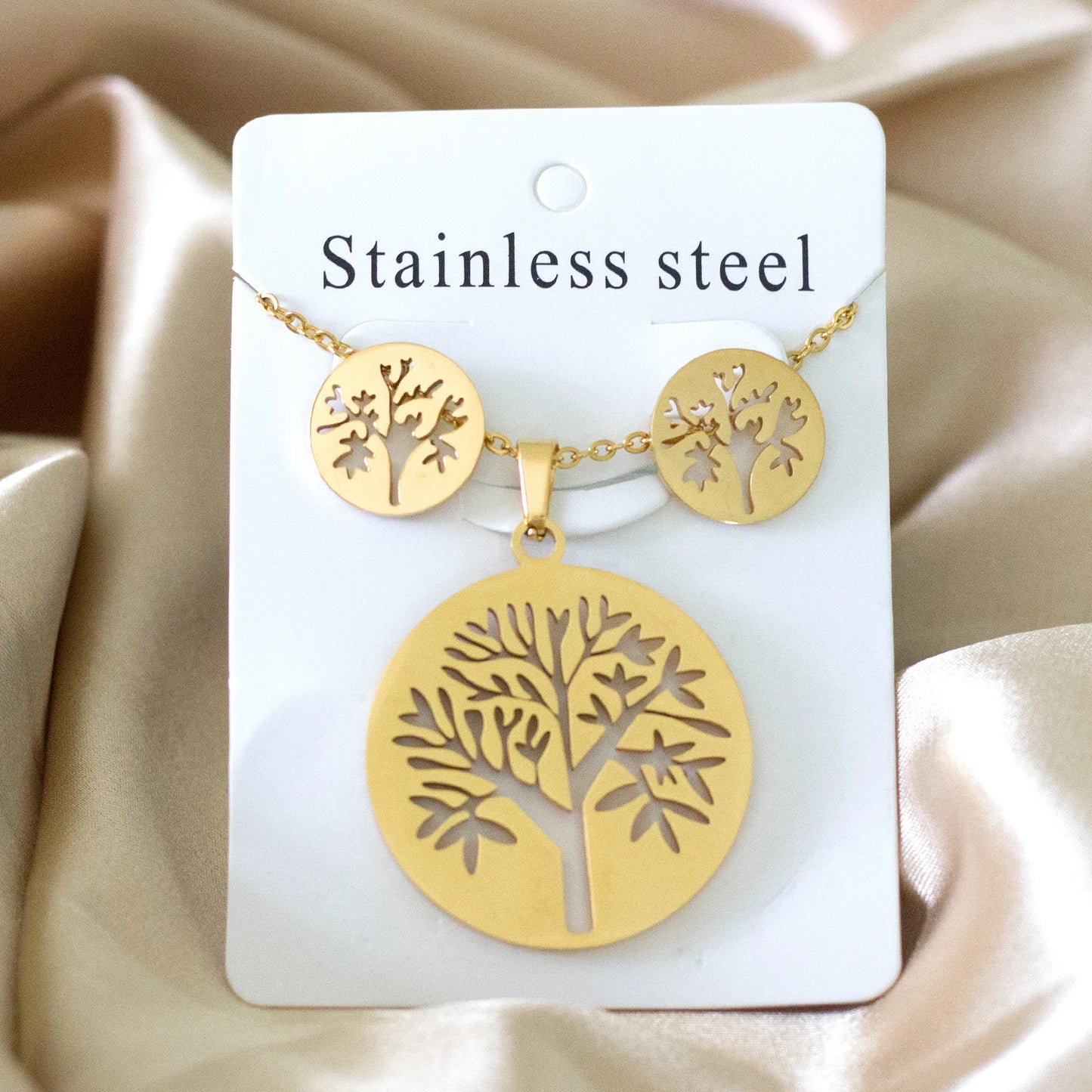 LUXUKISSKIDS Trendy Schmuck Set Edelstahl Silber/Gold Farbe Frau/Männer Großhandel Herz Anhänger Halskette Ohrringe Braut Sets
