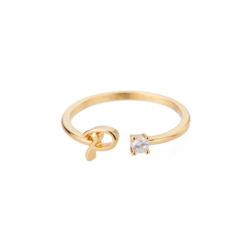 A-Z-Anfangsringe für Frauen, offen, verstellbar, Edelstahl, Ehering, 2025, Trend, Goldfarbe, Paar-Schmuck, Accessoires, Geschenk