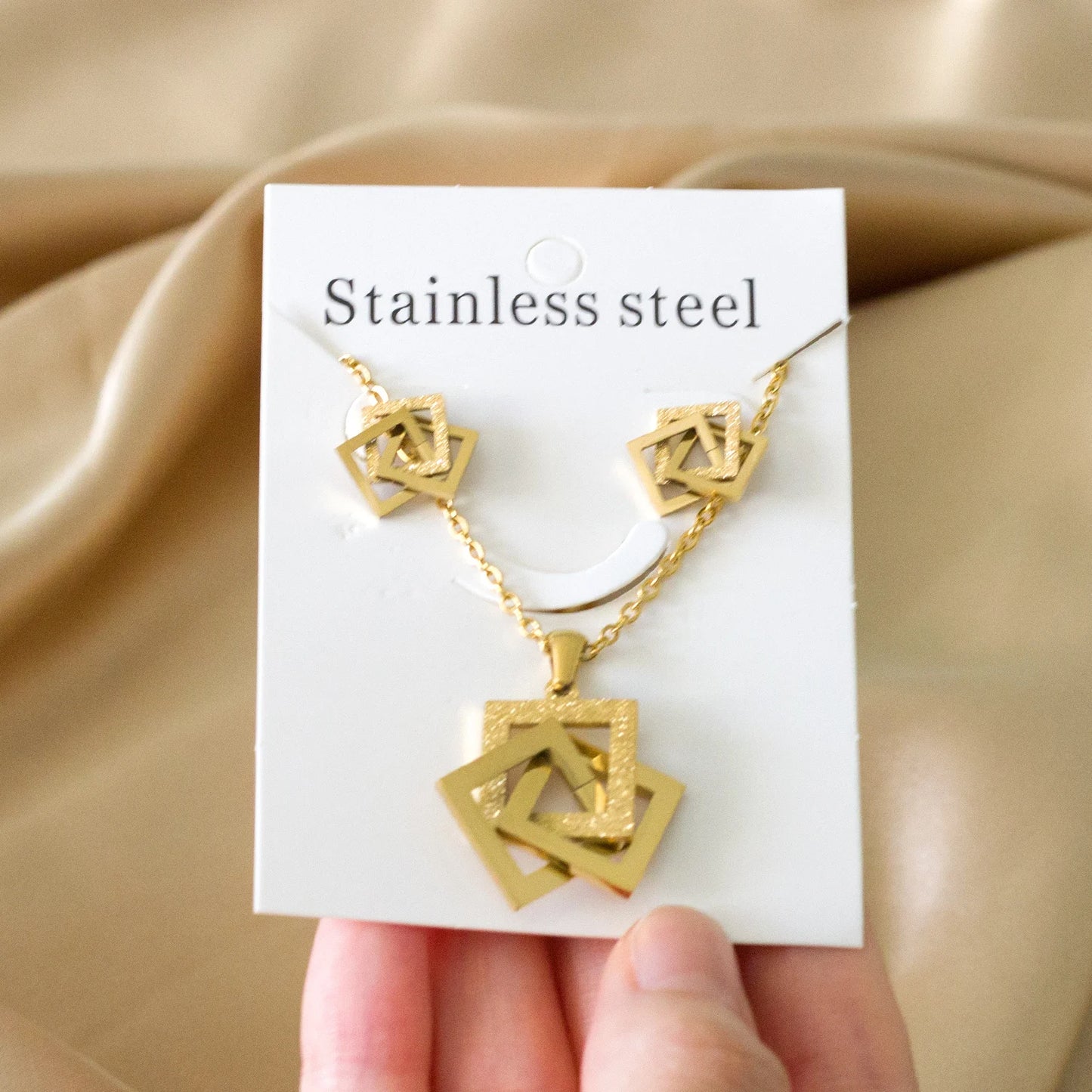 LUXUKISSKIDS Trendy Schmuck Set Edelstahl Silber/Gold Farbe Frau/Männer Großhandel Herz Anhänger Halskette Ohrringe Braut Sets