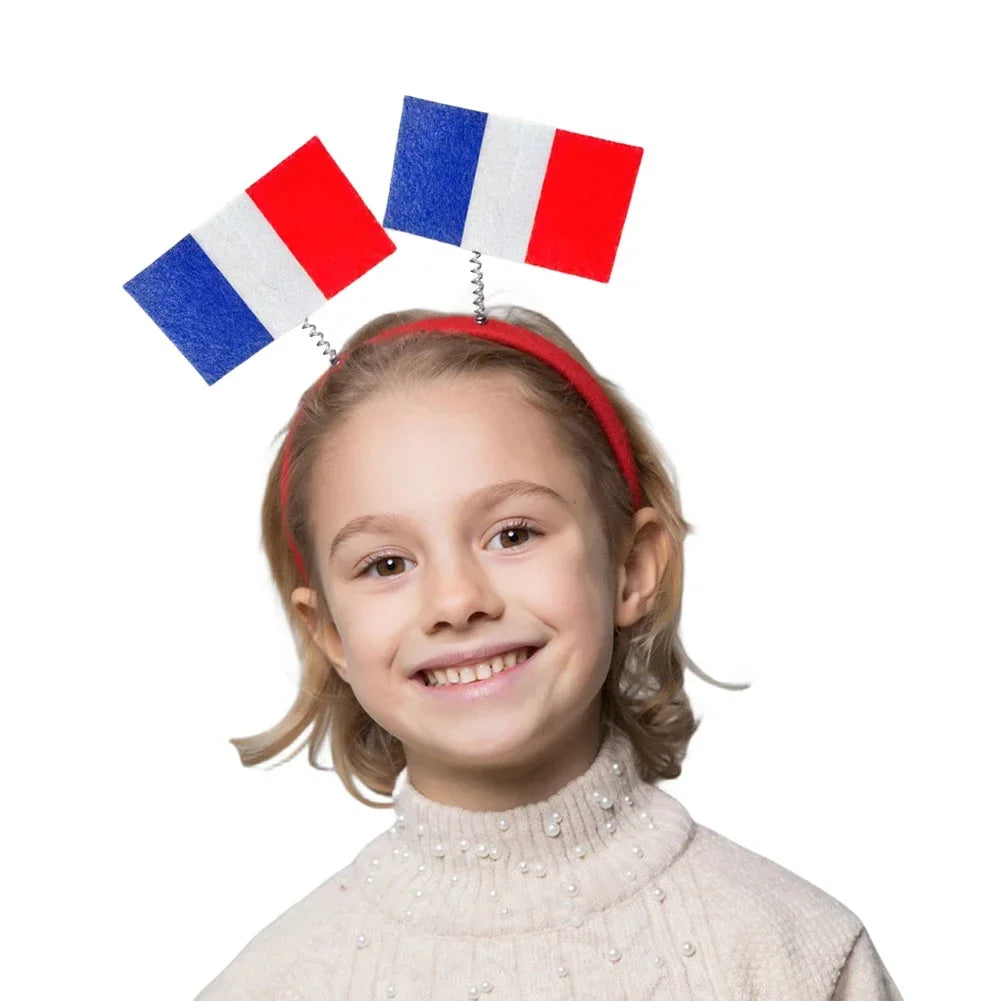 Haarreifen mit Frankreich-Flagge, Nationalflagge, Kopfschmuck, Cheerleading-Flagge, Kopfbedeckung, Sport, Wettbewerb, Stirnband, Wettbewerbszubehör