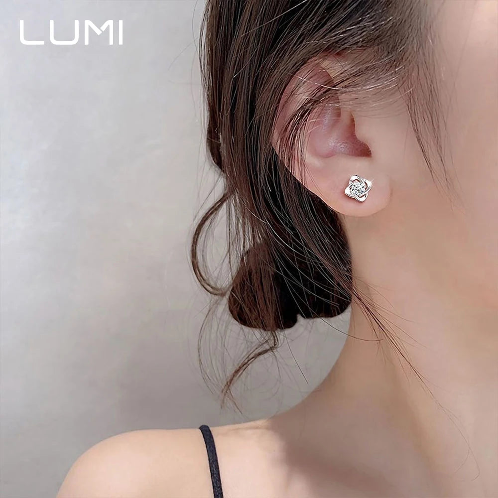 0,5–1 Karat glückliche vierblättrige Kleeblatt-Moissanit-Damen-Ohrstecker – hypoallergener 925er-Sterlingsilber-Edelschmuck, Jubiläums-Gi