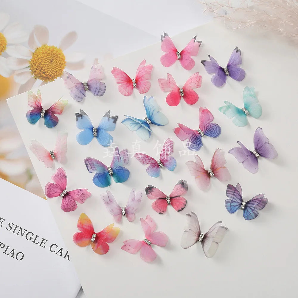 5PCS Neue Nette Prinzessin Mesh Doppel-schicht Schmetterling Schöne Mädchen Haarnadeln Kinder Headwear Hairgrip Haar Clips Haar zubehör