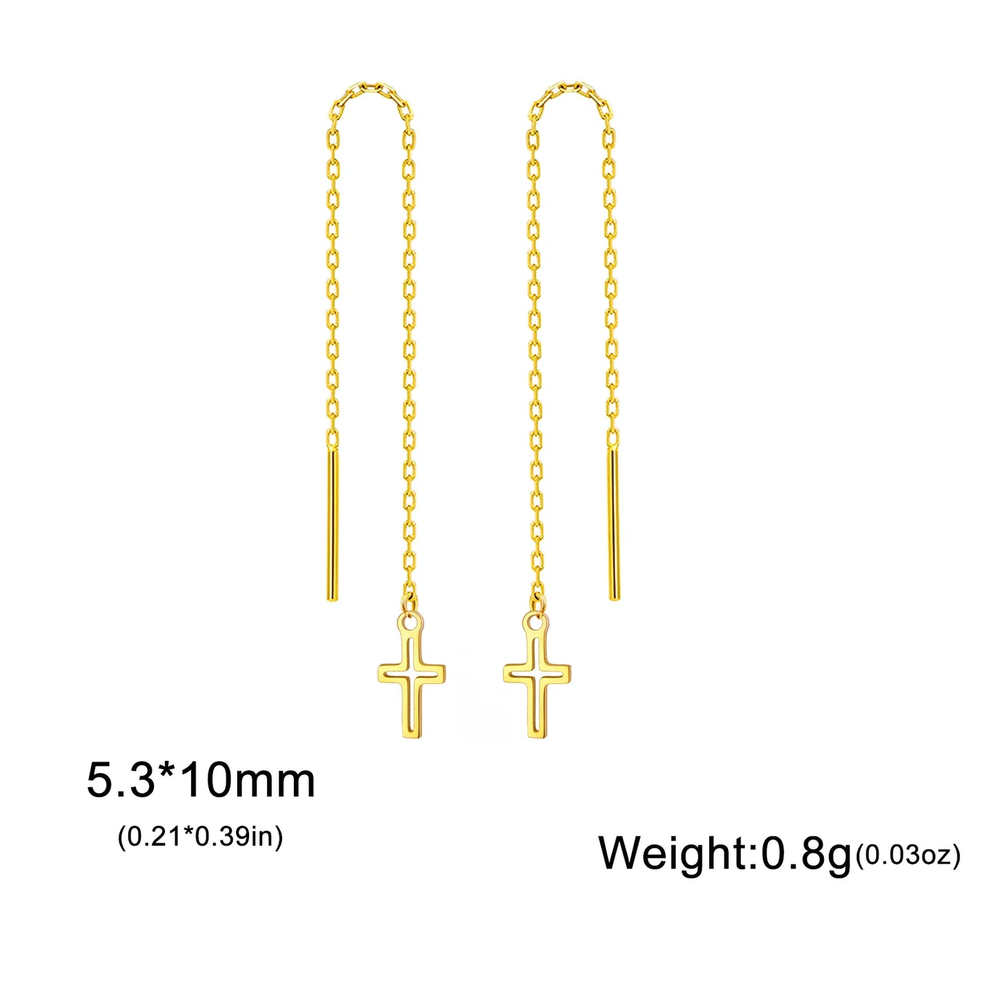 Cazador Kreuz Lange Quaste Ohrringe für Frauen Edelstahl Schmuck Christian Ohrringe Jesus Valentinstag Geschenk Großhandel