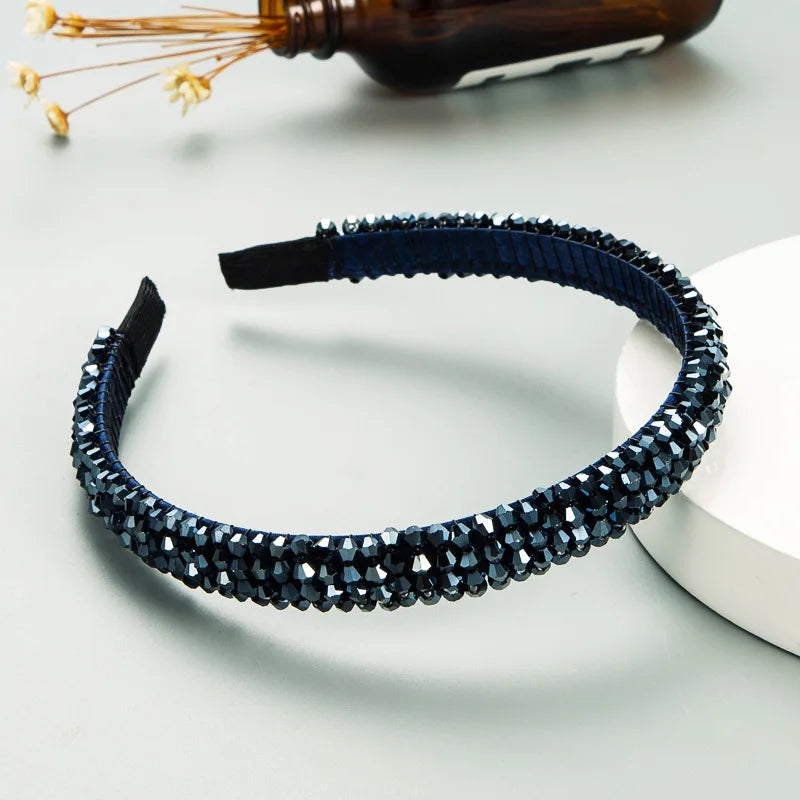 Frauen Mädchen Kristall Perlen geflochten handgemachte Haarband Stirnband Erwachsene Haarschmuck