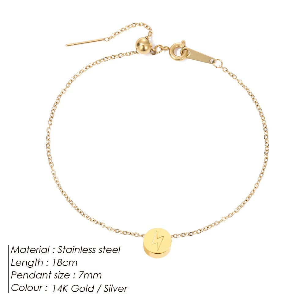 eManco Mini Exquisiter runder Schmuck Edelstahl vergoldetes Armband Einfaches Party-Valentinstagsgeschenk 48-Stunden-Versand