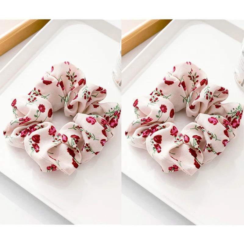 2PCS Kleine Blumen Stoff Haar Hoop Haar Zubehör Für Mädchen Französisch Stoff Haar Seil für dame