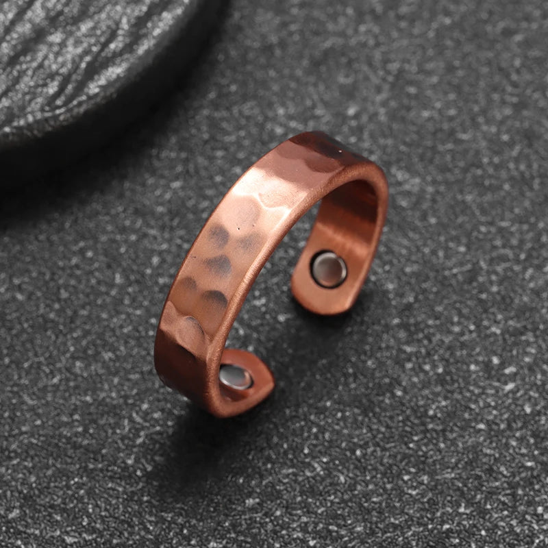 Unregelmäßiger konkaver und konvexer Kupfer ring Magnetische Energie Behandlung Gelenks chmerz ring geeignet für Frauen und Männer Schmuck