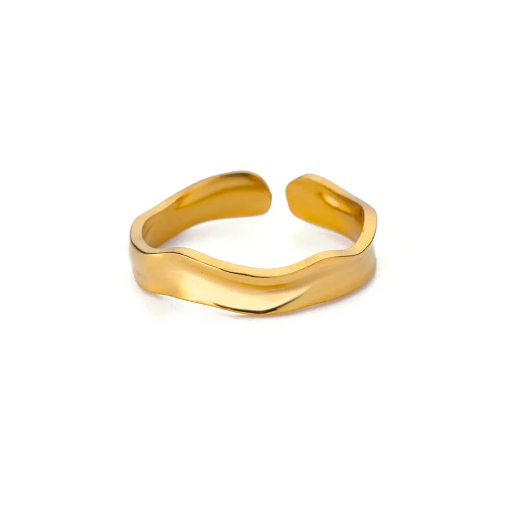Edelstahl Zirkon Geometrische Ringe Für Frauen Luxus Bösen blick Gold Farbe Einstellbar Trendy Hochzeit Ästhetischen Jewerly Geschenk