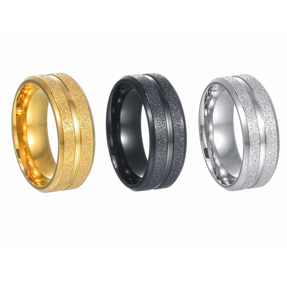 Einfacher 8 mm Herren-Paar-Ring aus schwarzem Titan, matt fertiger Fingerring, Schmuck für männliche Eheringe, Geschenk