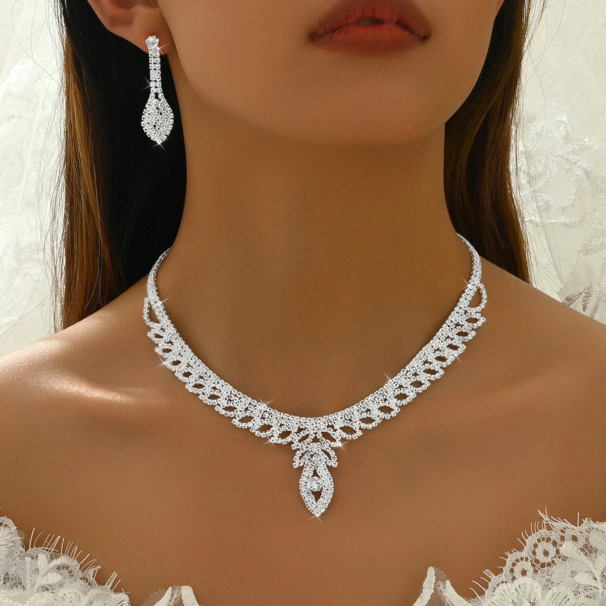 Braut Mode Kupfer Klaue Kette Lotus Hohl Halskette Ohrringe Armband Ring Schmuck-Set Hochzeit Bankett Party Festival Geschenk