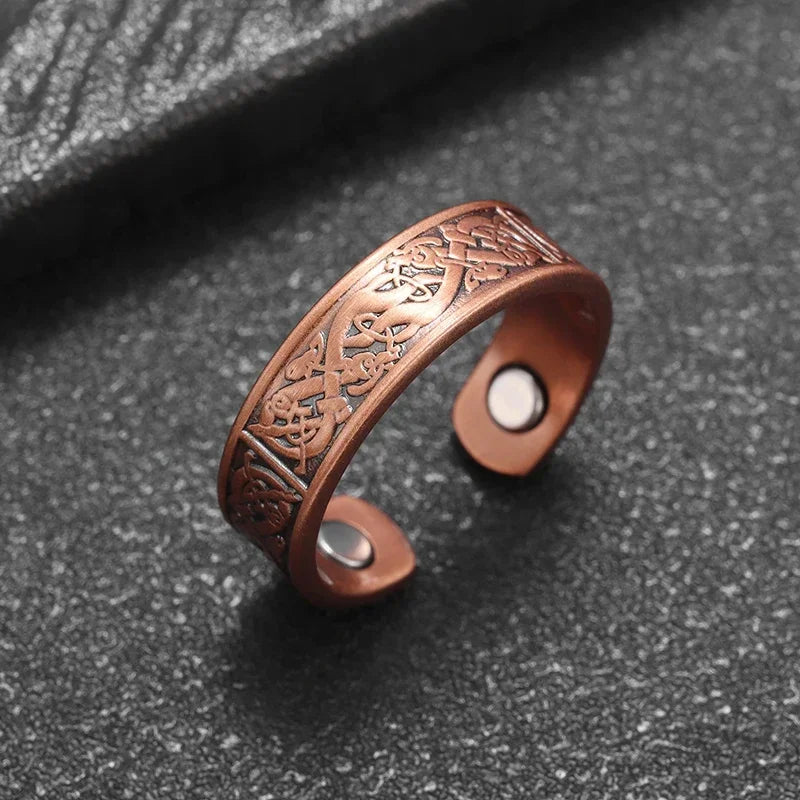 Unregelmäßiger konkaver und konvexer Kupfer ring Magnetische Energie Behandlung Gelenks chmerz ring geeignet für Frauen und Männer Schmuck