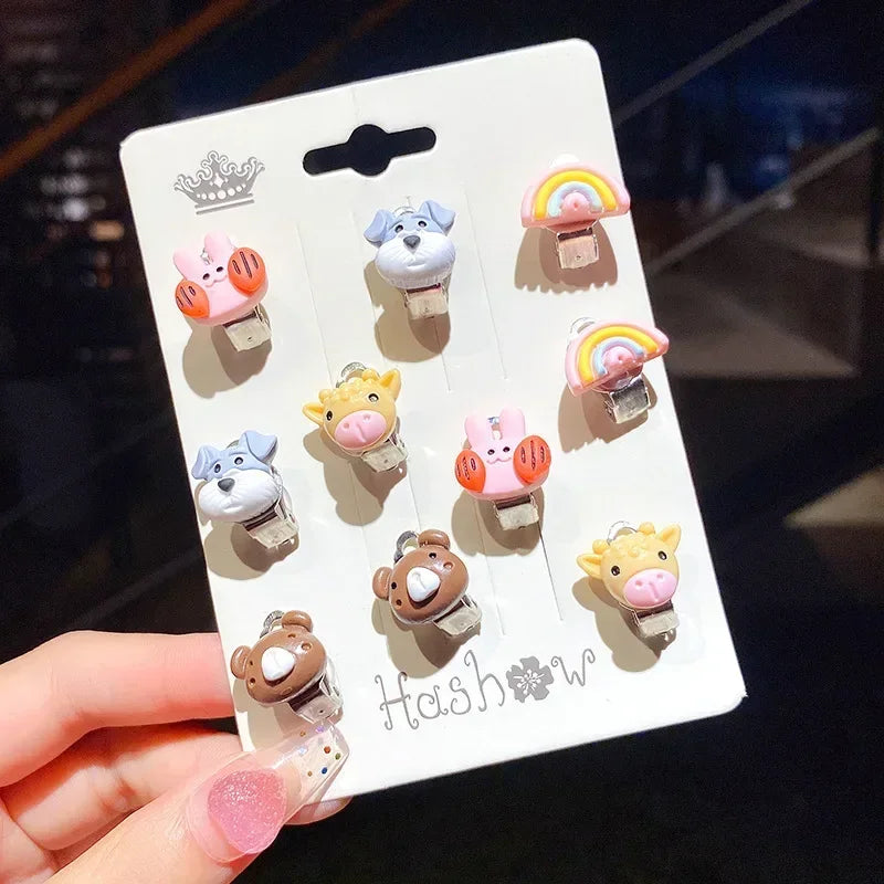Neue 10 stücke Nette Mädchen Ohrringe Ohr Clip Kein Ohr Loch Blume Ohrringe Kinder Prinzessin Mädchen Geburtstag Geschenke Kinder Zubehör