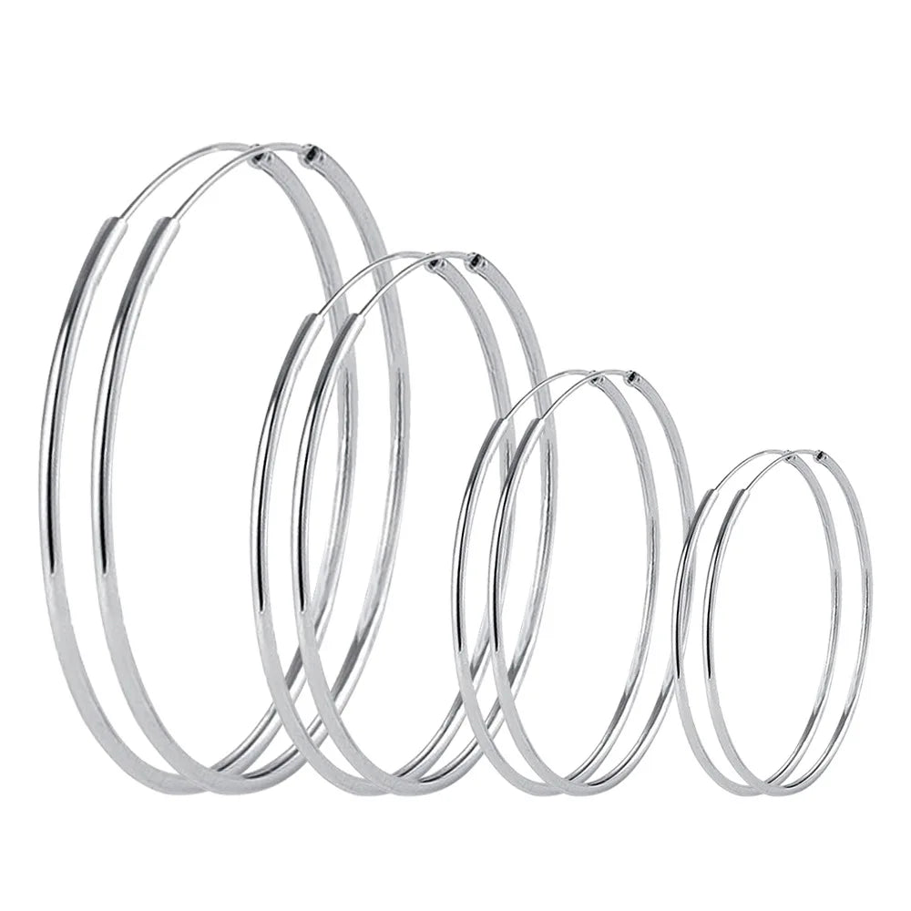 3/4/5/6 cm runde Creolen aus 925er-Sterlingsilber für Damen, Party, Luxus-Schmuck, Accessoires, 2024, Trend Argent 925-Schmuck