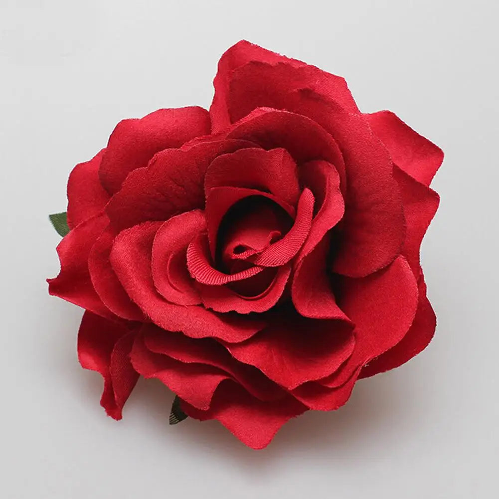 Flamenco Blumen Für Haar DIY Kopfschmuck Für Braut Beflockung Tuch Rote Rose Blume Haarnadel Haar Clip Party Haar Zubehör