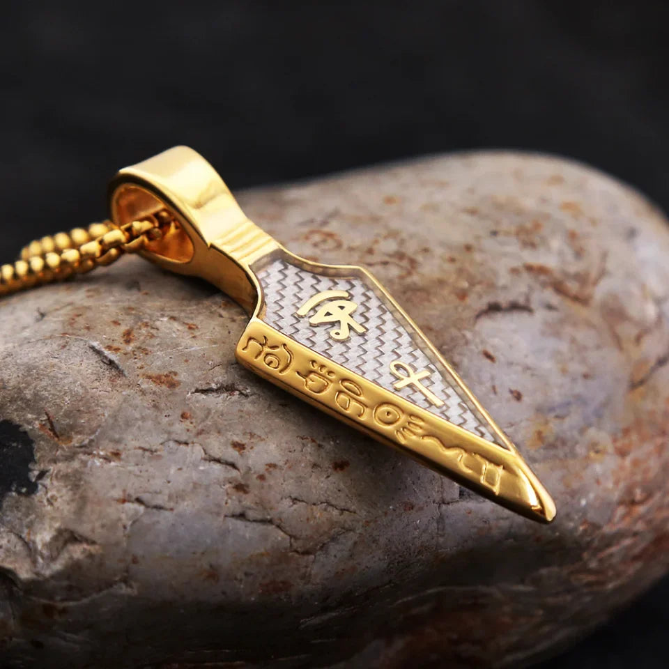 Männer Edelstahl Ankh Kreuz Speerspitze Anhänger Halsketten Mode Vintage Auge des Horus Halskette Punk Amulett Schmuck Großhandel