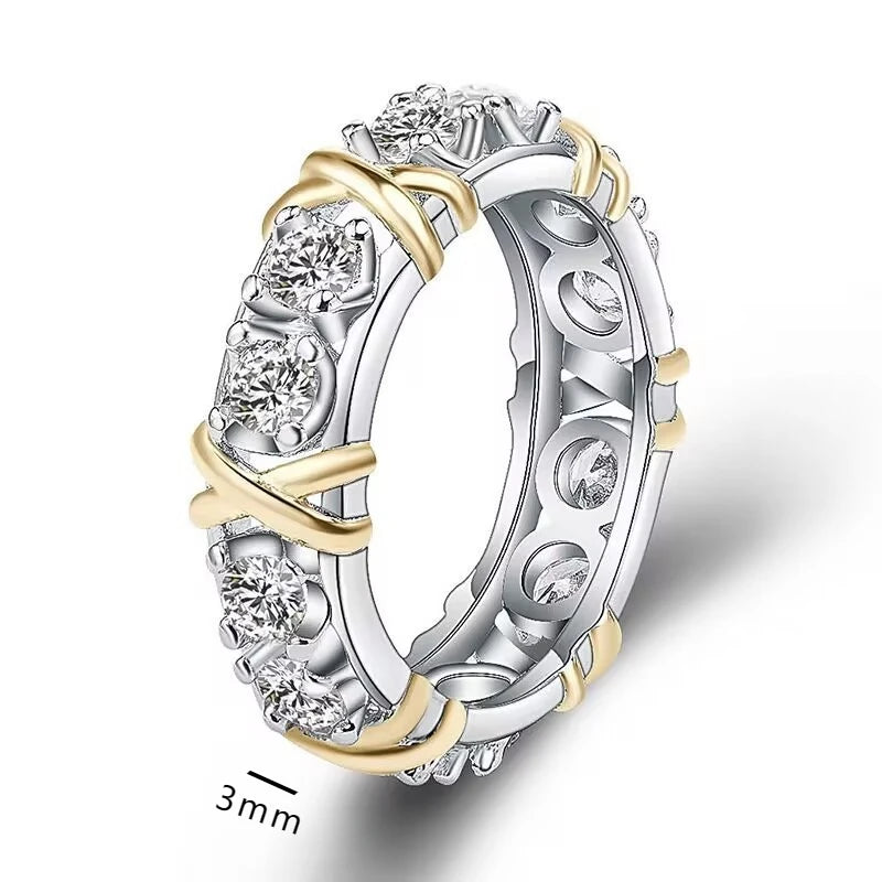 Exquisite Mode Kreuz Zirkon Ringe für Frauen Hochzeit Verlobung sring romantische Valentinstag Jubiläum Geschenk Schmuck Mujer