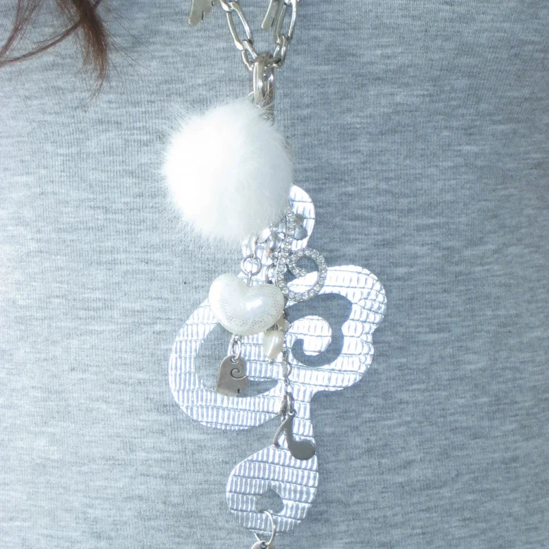 Y2K Schmuck Musiknoten Flügel Herz Anhänger Halskette für Frauen Harajuku Kawaii Zubehör Koreanische Mode Kette Halskette Punk