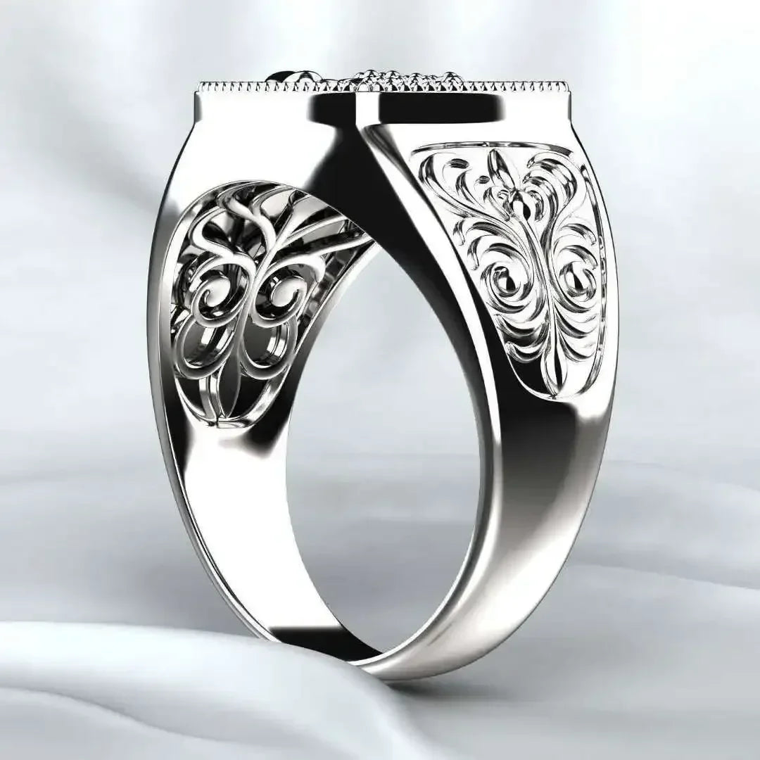 Unisex Wikinger Nordische Mythologie Riesenwolf Ring – Mode Hip Hop Rock Stil Verteidigung Totem Punk Finger Zubehör für Männer
