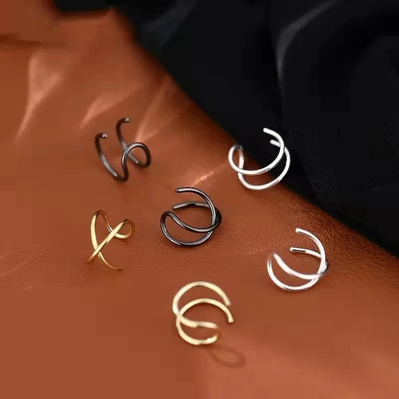 Edelstahl-Clip-Ohrringe für Frauen, hochwertig, kreativ, einfach, C, nicht durchdringend, Ohrclip, Manschette, Ohrschnalle, Trend, Schmuck, Geschenk