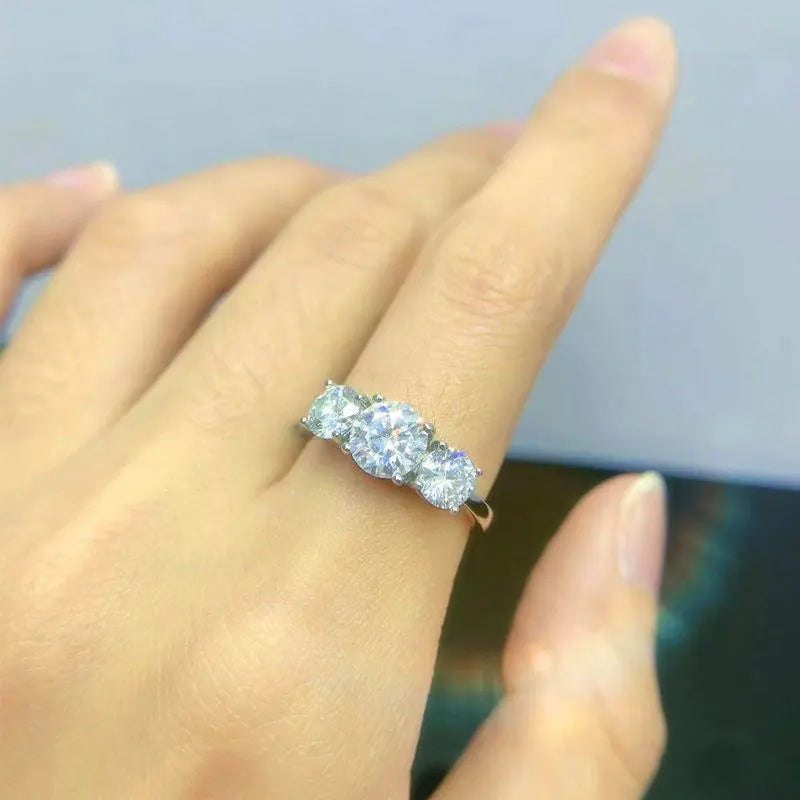 TEN CARATS 2-4CT Moissanit Ringe für Frauen S925 SilverEngagement Hochzeit Funkelnder Diamant Ring Edlen Schmuck Geschenk