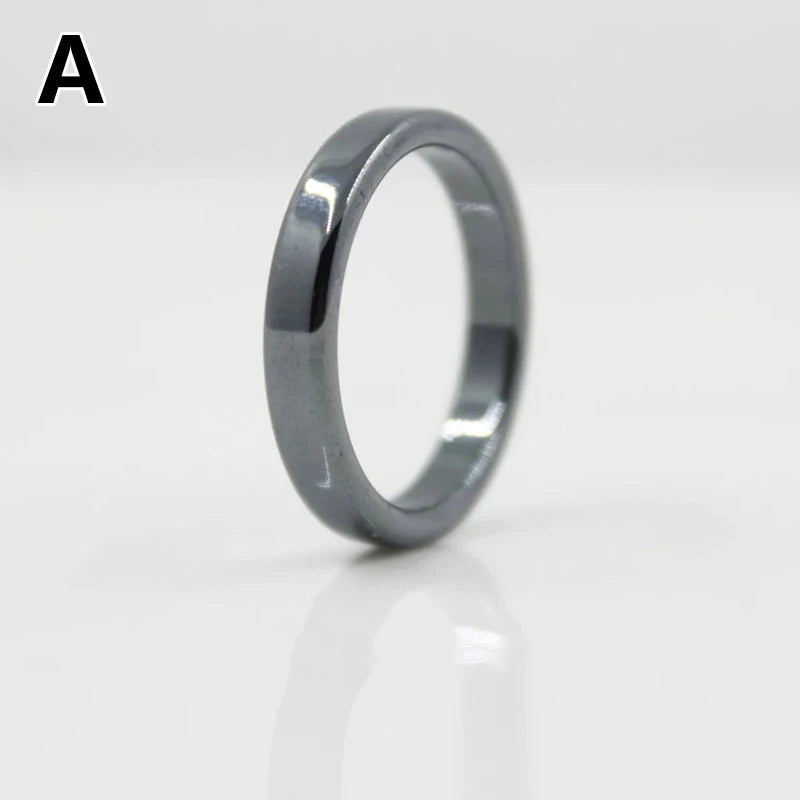 1pc natürliche Hämatit Steinringe für Frauen Männer Mode flache einfache Ring Paar Schmuck Geschenk Hochzeit Weihnachten Liebhaber Ringe