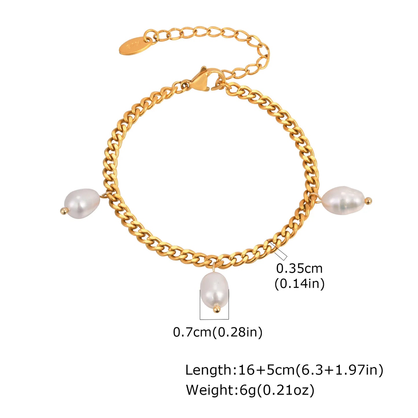 Vnox Original Design Helle Perle Armband Für Frauen Hochzeit Schmuck Elegante Edelstahl Kette Armband Modernen Trendigen Stil