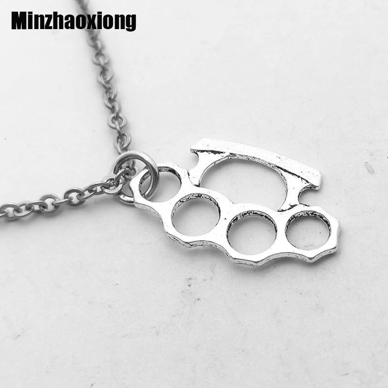 Halskette mit Schlagring-Anhänger für Damen und Herren, Halskette, Vintage, Sommer, Gothic, Gothic, Schmuck, Trend 2022, Accessoires, Urlaubsgeschenke