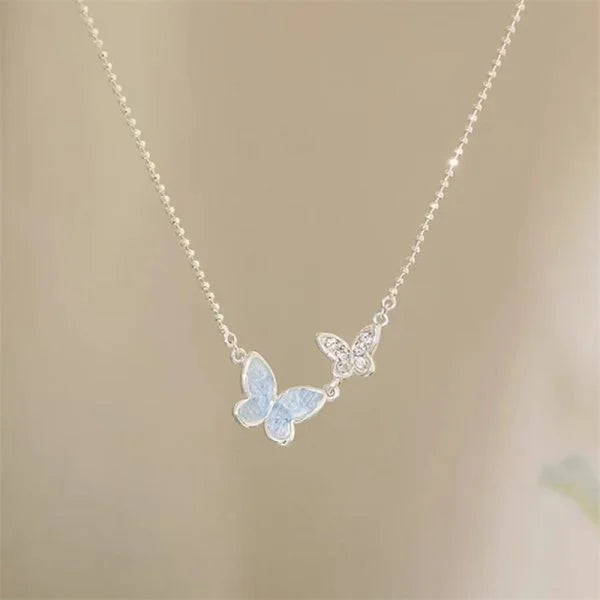 Mode Silber Farbe Kristall Schmetterling Schmuck Set Einstellbare Armband Ohrringe Halskette Ring für Frauen Handgemachte Neue Jahr Geschenk