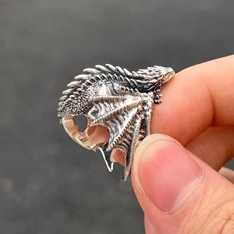 Drachenringe, Gothic-Punk-Stil, Flugsaurierflügel, Öffnung, verstellbare Ringe für Männer und Frauen, Vintage-Schmuck, Accessoires, Geschenke