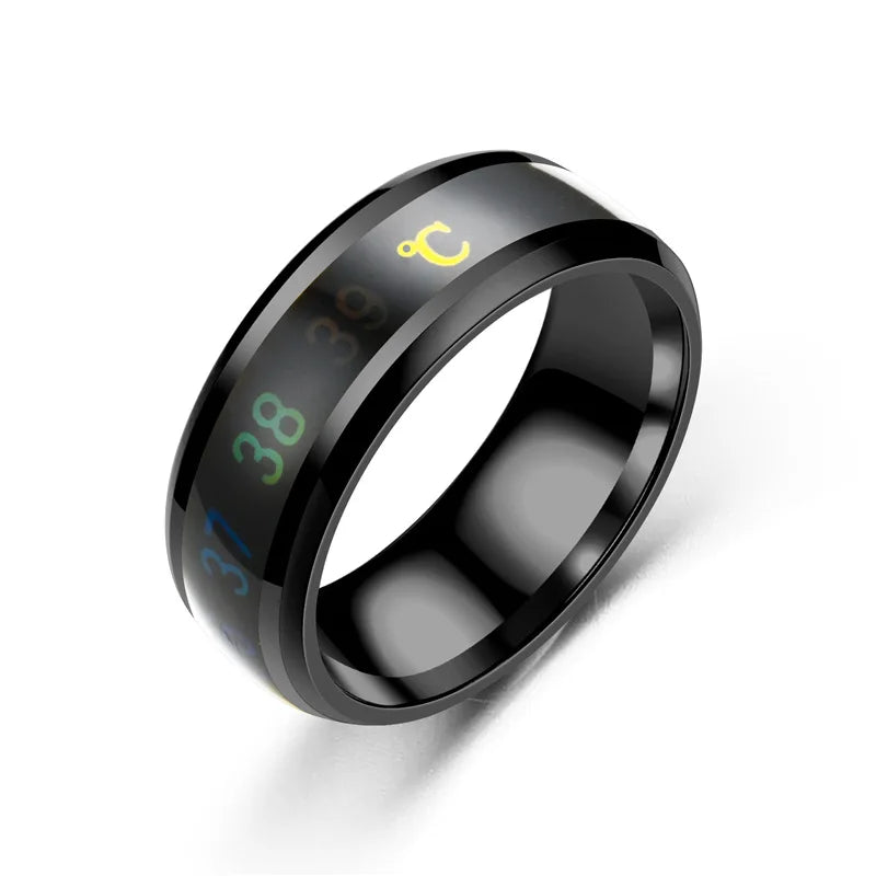 Mode Smart Induktion Temperatur Paar Ring Display EKG Temperatur Liebhaber Ringe Schmuck für Männer Frauen Zubehör Geschenke