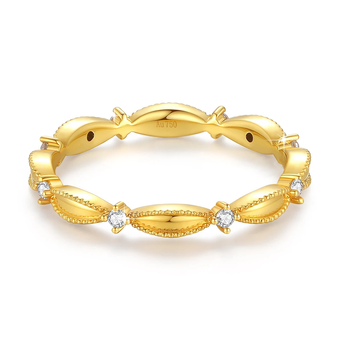 Volle Moissan ite 18 Karat Gold Ringe au750 für Frauen Hochzeitstag klassisches Verlobung geschenk mit Zertifikat