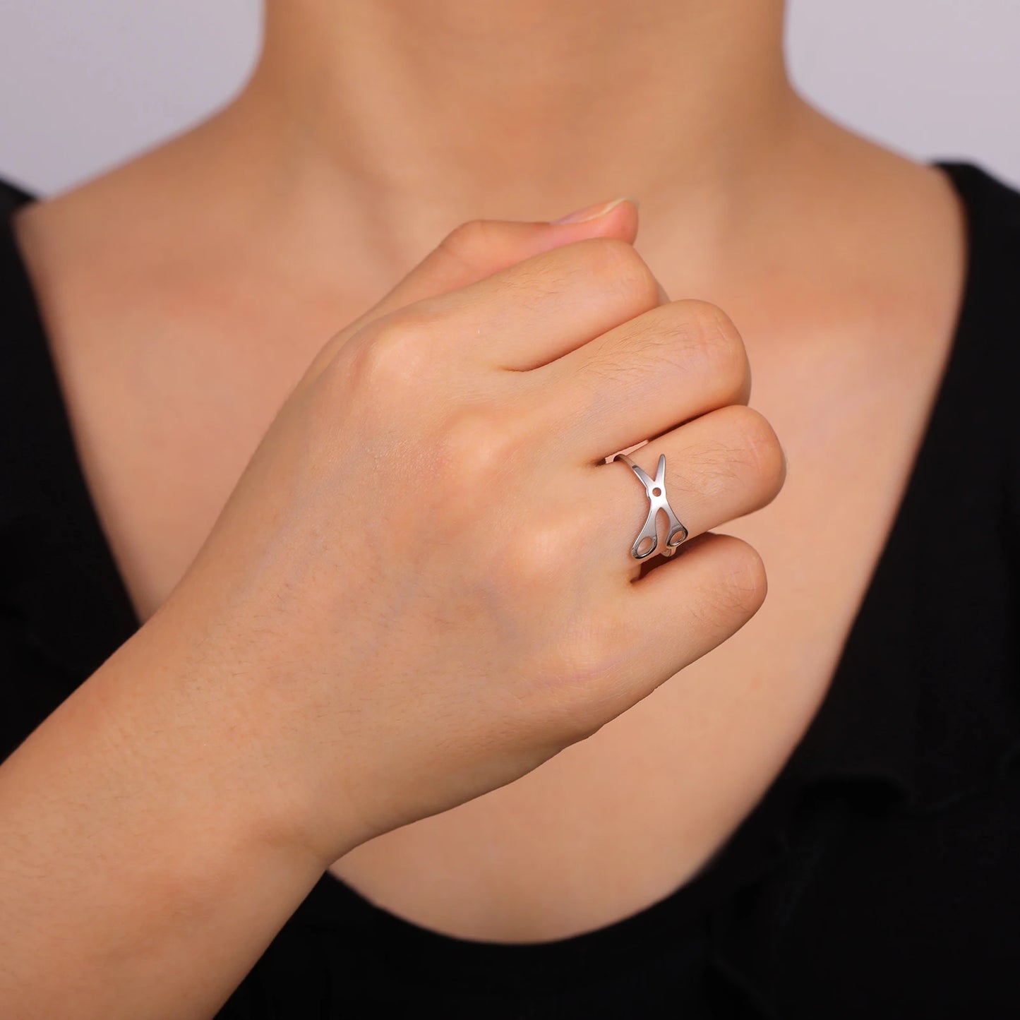 Unift Frisur Schere Ringe Edelstahl Ring Schmuck Friseure Friseur Abschluss zubehör Frauen Männer trendy