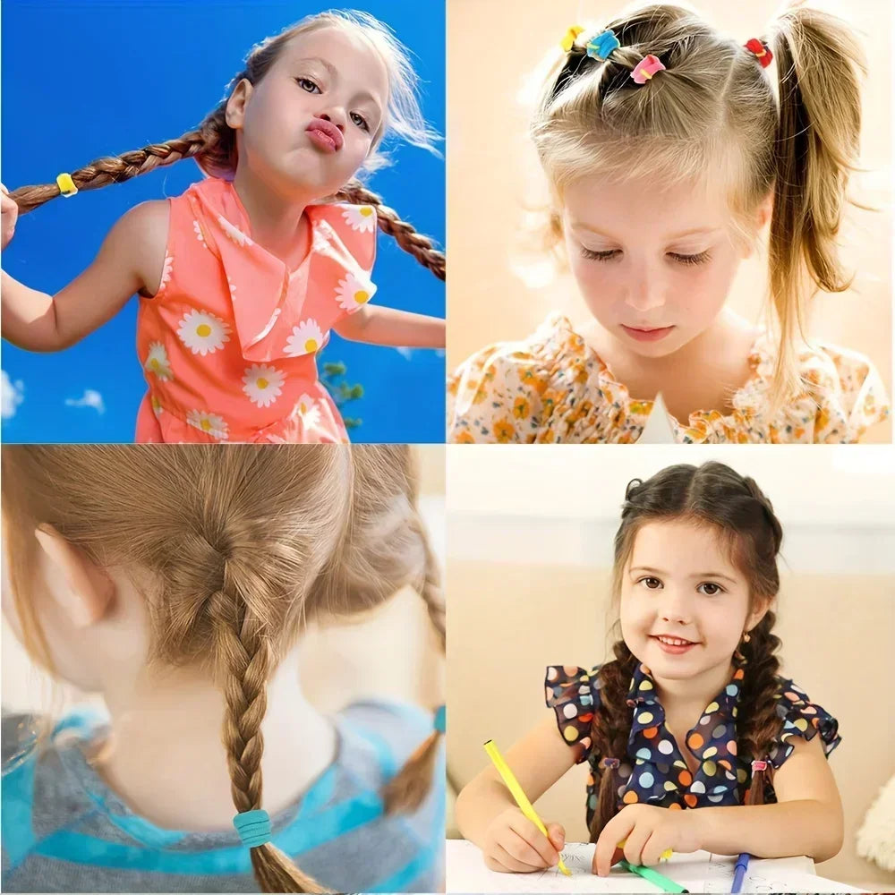 50/100 Stück weiche elastische Haargummis Haarbänder dekorative Haar-Accessoires-Set für Babys