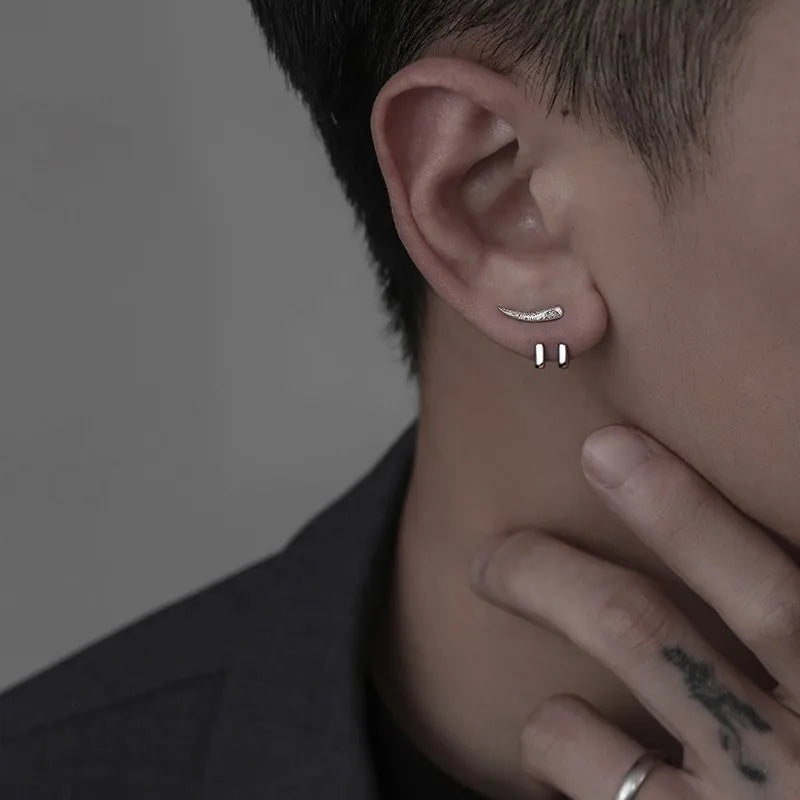 Vintage Mode Charme Punk Ohrring für Männer Abnehmbare Dual Zweck Stud Ohrring Zinke Ohr Punk Party Herren Schmuck Hombre