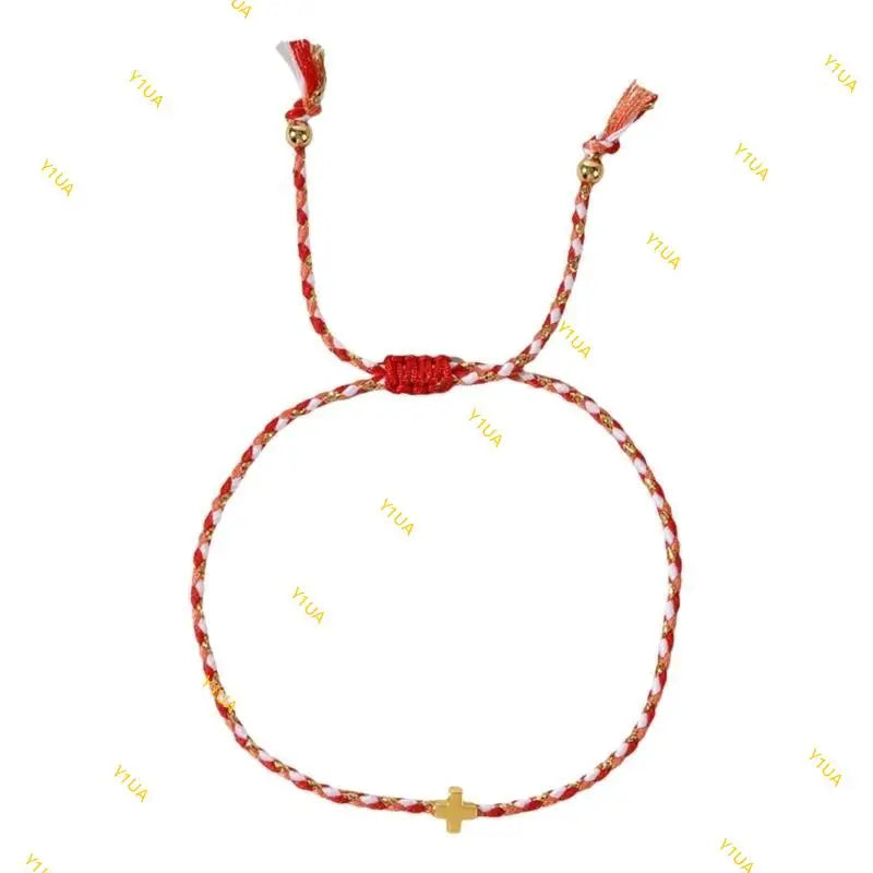 Y1ua Mehrzweck vier Farbwatte -Baumwollseilkreuze Armband für Männer und Frauen tragen