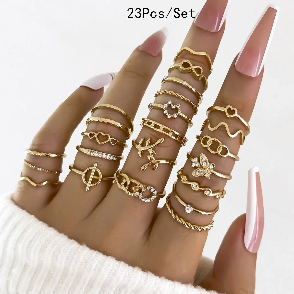 30Pcs Bohemian Geometrische Knuckle Ringe Set Für Frauen Gold Silber Farbe Finger Ring Mädchen Fashion Party Schmuck Zubehör