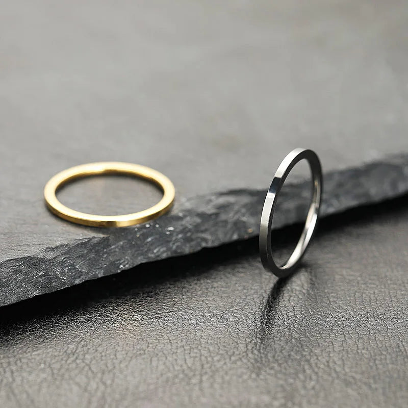 2mm super feine Edelstahl ringe Mode flach in kugelförmigen Titan ring Schmuck zubehör