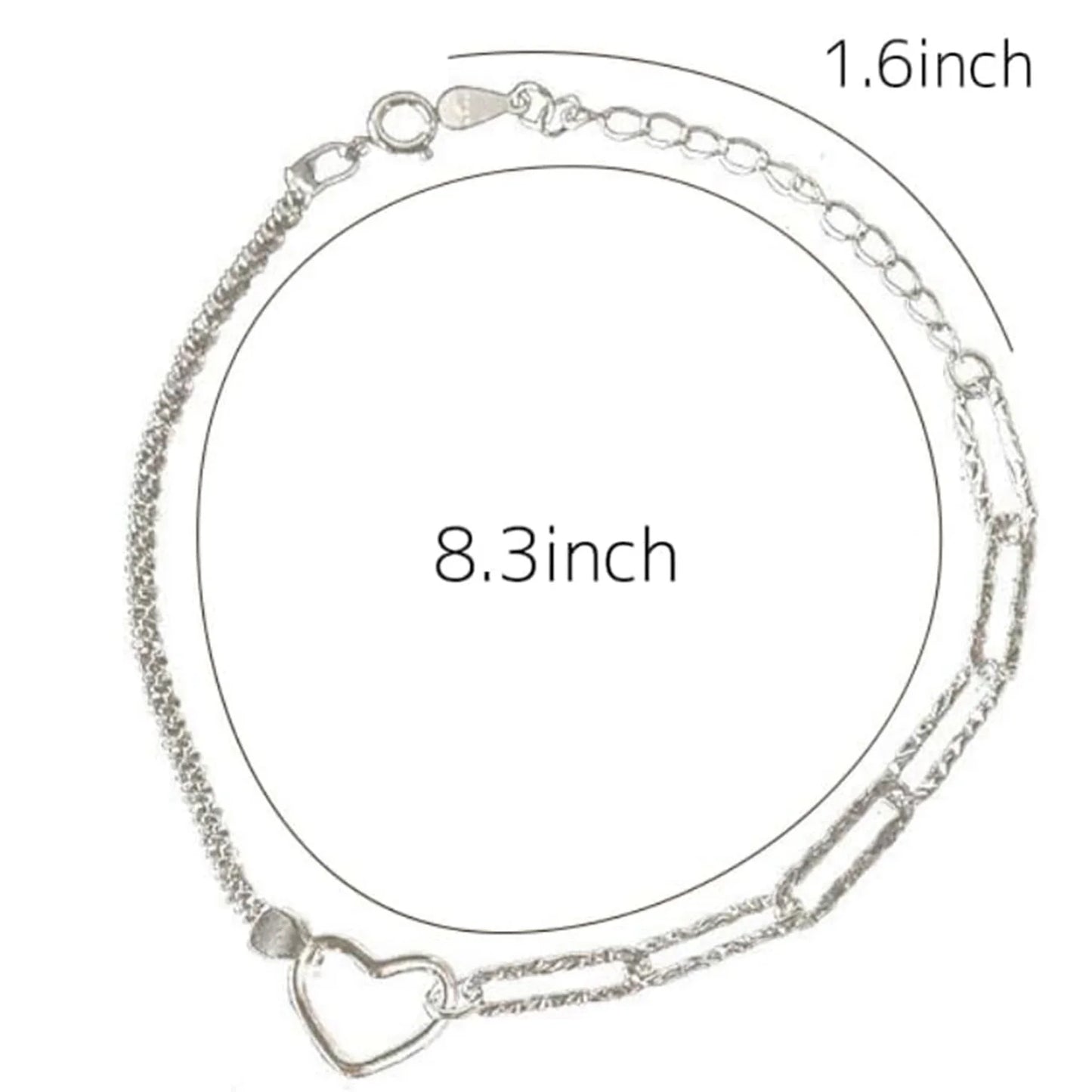 Glücksstern Herz Patchwork Armbänder für Frauen Damen versilbert zarte Glieder kette Schmuck Geschenke verstellbares Armband