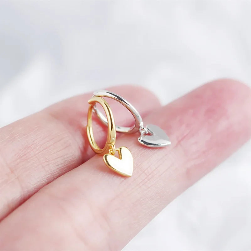 Herz-Quasten-Ohrringe aus 925er-Sterlingsilber, Charm-Anhänger für Damen, vergoldet, kleiner feiner Schmuck, verhindert Allergien, Party-Accessoires, Geschenke