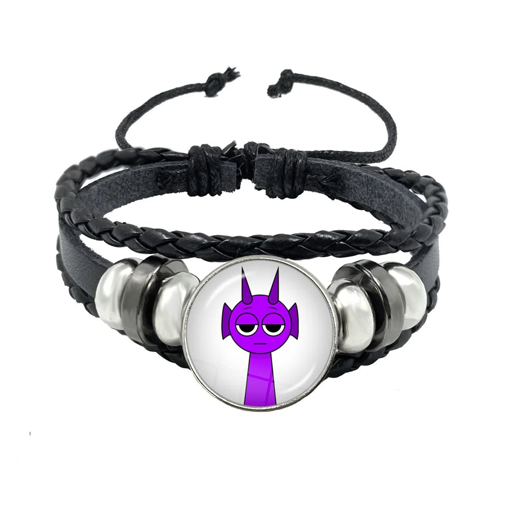 Sprunki Incredibox Anime Cartoon Charakter Leder Seil Armband Kunst Mehrschichtige geflochtene Armbänder Handgefertigte Schmuckzubehör