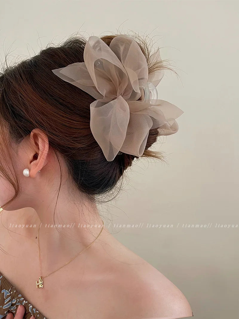 Neue Mesh Bogen Grip Clip Weibliche Pferdeschwanz Geflecht Haar Klaue Clip Elegante Mädchen Haar Clip Haar Zubehör Geschenk Kopfschmuck