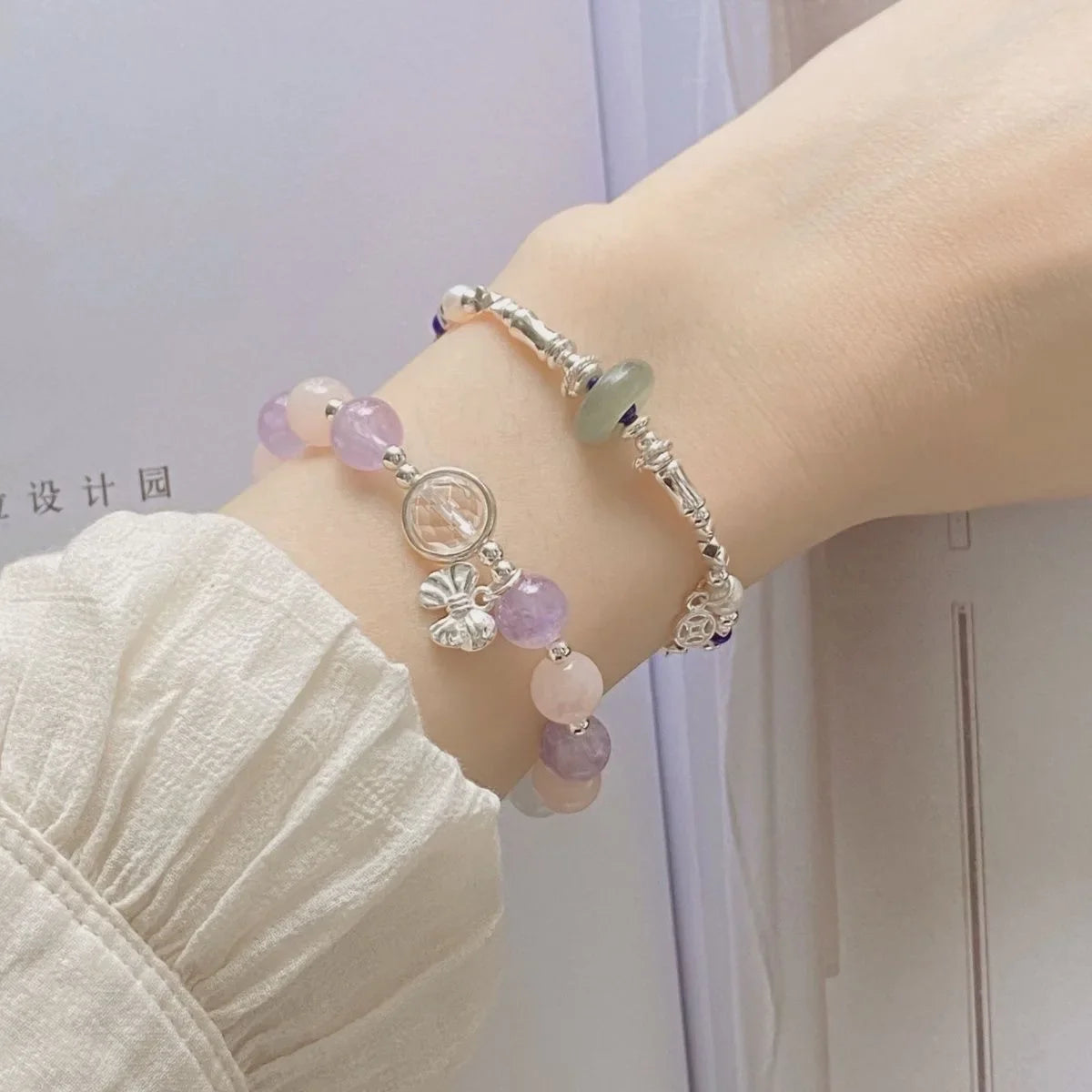 Niche Design Sternkette Quaste Armband für Frauen Fantasy Blaue Kristallperlen Elastisches Seil Armband Schmuck