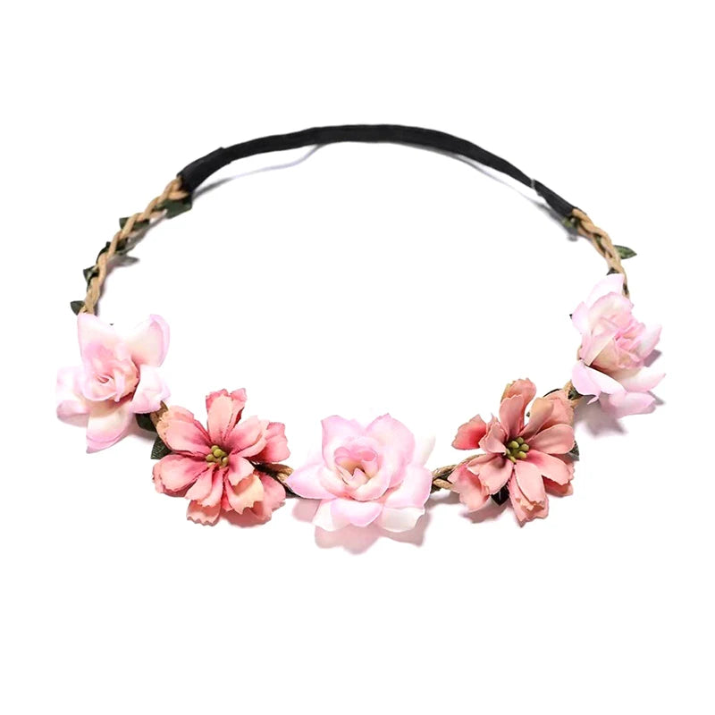 Mode süße Braut Blumen Stirnband für Frauen Mädchen böhmischen Stil Blume Krone Haarband Party Cosplay Haarschmuck