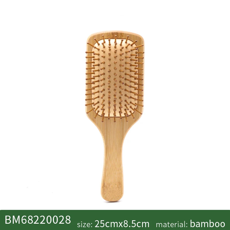 Bambus-Haarbürste für Damen, Styling-Haarkamm, Haarbürste mit breiten Zähnen, Bambuskämme für Haare, glatte Massage, Kopfhautbürste, Friseurkamm